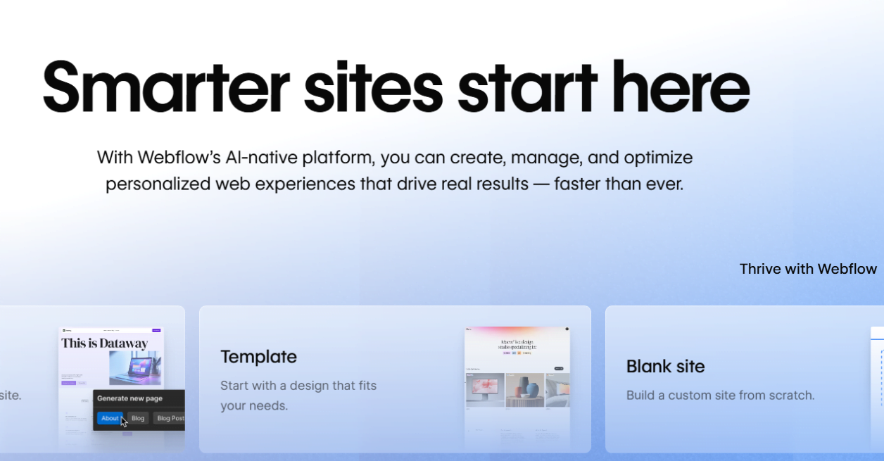 webflow screen